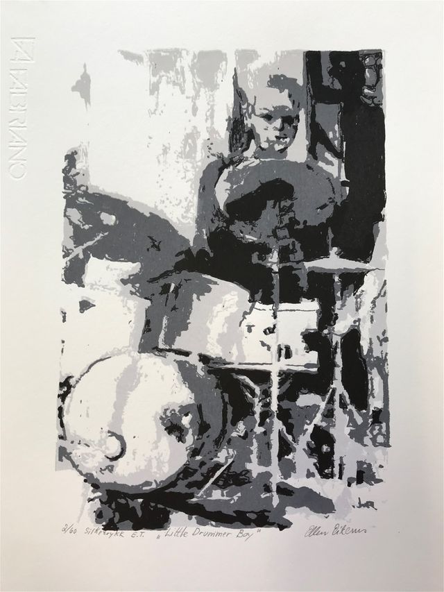 Little Drummer Boy - 28,5 x 19 cm -  kr 1450,- u.ramme - silketrykk/serigrafi